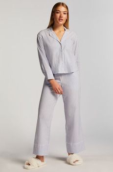 Hunkemöller Pantalón de pijama de algodón Azul