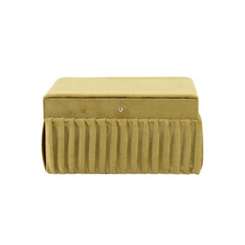 Caja de joyas de terciopelo plisado verde 23x15cm