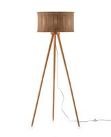 lampara de pie tripode madera y mimbre natural 150 cm e27