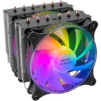 mars gaming mcpu-xt argb doble ventilador cpu 120mm negro