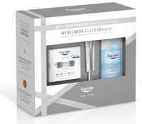 eucerin hyaluron-filler crema piel seca 50 ml  contorno ojos 15 ml  locion micelar 100 ml