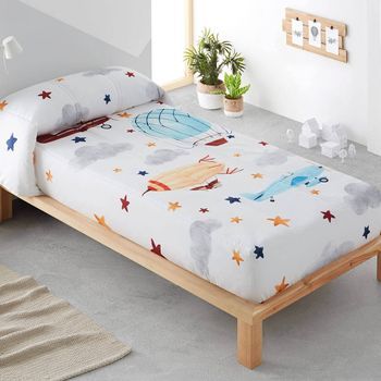 Edredón Ajustable Aviones Blanco, 90cm
