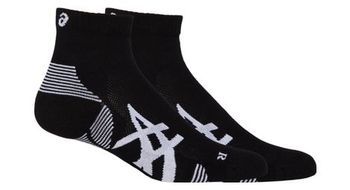 2 pares de calcetines asics cushion run quarter negro