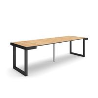 mesa consola extensible mesa comedor plegable 260 para 12 comensales patas madera maciza estilo moderno roble