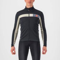 castelli mortirolo 6s jacket - l - light blackchalk-silver reflex