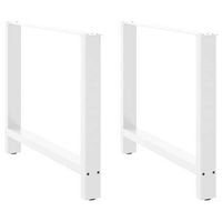 patas para mesa de comedor blancas 2 unidades 100 x 72-73 cm acero vidaxl
