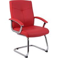 teknik hoxton leather visitor chair - red red