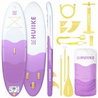 tabla paddle surf hinchable con accesorios huiike  sup con remo quillas inflador lila 10