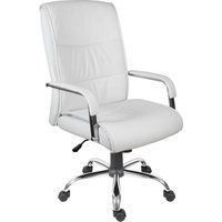 teknik 6901wh faux-leather reclining executive chair - kendal white white
