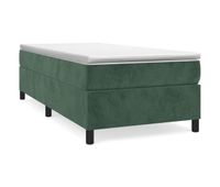 cama box spring con colchon terciopelo verde oscuro 100x200 cm