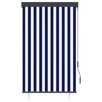 estor enrollable de exterior azul y blanco 100x250 cm