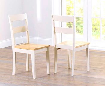 Chiltern Oak and Cream Dining Chairs - Cream