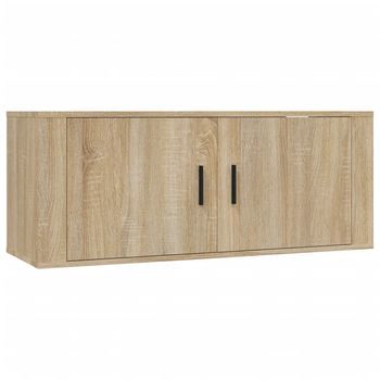 Mueble Para Tv | Mueble De Salón | Gabinete De Tv De Pared Roble Sonoma 100x34,5x40 Cm