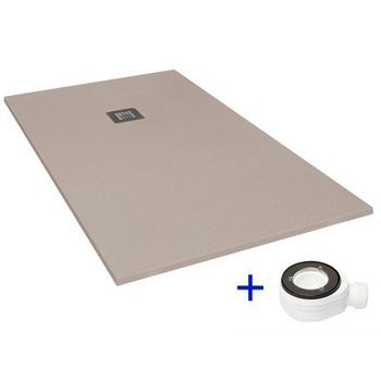 Plato De Ducha Natural Moka - 100x190cm - Resina Con Cargas Minerales