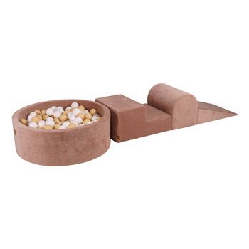 Meowbaby Parque Infantil De Espuma Con Piscina De Bolas, Beige : Blanco, 200 Pcs