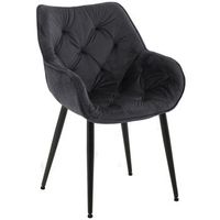 silla tanna en terciopelo negro 62x58x83 cm clp