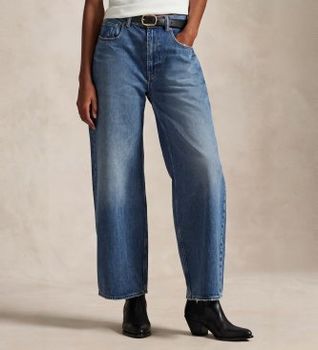 Polo Ralph Lauren para mujer. 211969380001 Jeans de pernera ancha y corte Relaxed azul (25/32), Casual, Algodón, Denim