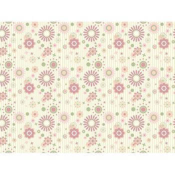Fotomural Vinilo Vintage Flores Rosas 350 X 250 Cm