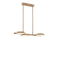 lampara de techo dorada con led regulable de 3 luces