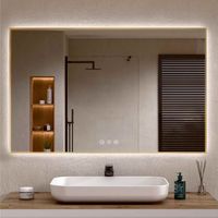 espejo bano led regulable antivaho dorado 70 x 120 cm al x an bellobath