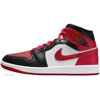Nike Zapatillas altas 1 Mid White Bred Toe para mujer