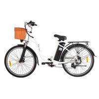 bicicleta electrica dyu c6 26 - motor 350w bateria 36v125ah alcance 40km frenos de disco - blanco