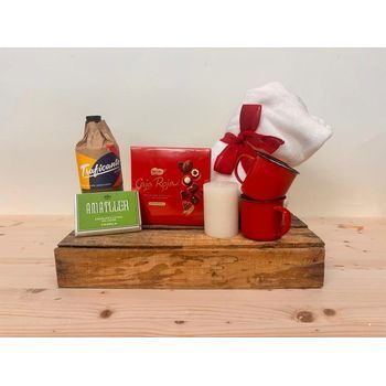Regalo San Valentin Con Bombones, Chocolate A La Taza, Licor De Café, Juego De Tazas Y Manta Polar