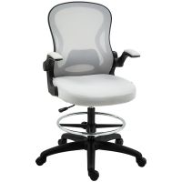 vinsetto silla de dibujo giratoria con reposabrazos abatibles 59x65x102-122 cm