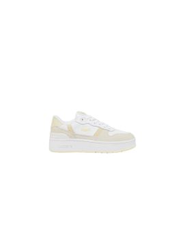 Zapatillas Lacoste T-Clip Plat 125 1 Sfa Mujer Blanco/Lt Amarillo
