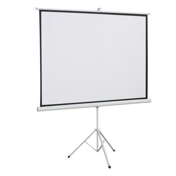HOMCOM Pantalla de Proyección Manual Plegable 84 Pulgadas 4:3 Altura Ajustable para Cine en Casa 171x128 cm Blanco   Aosom España