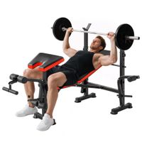homcom banco de pesas multifuncional con respaldo ajustable soporte de barras ideal para entrenamiento de musculacion negro   aosom espana
