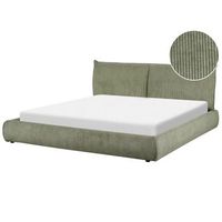cama moderna tapizada pana 180 x 200 cm de listones verde vinay