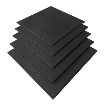 Losetas de caucho antideslizantes para gimnasio, baldosas de goma para exterior. 50x50x1 cm. Negras.