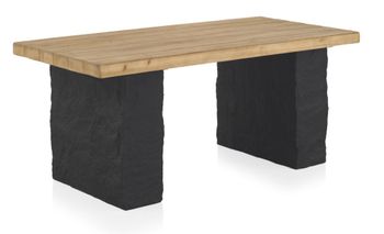 Mesa tablero fibras densidad media chapado en abeto 180x90