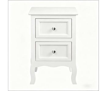 Mesita de noche con cajón - diseño moderno y práctico para dormitorio - blanco