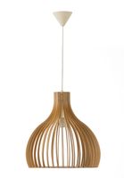 lampara de techo cone de madera beige e27 o45 cm