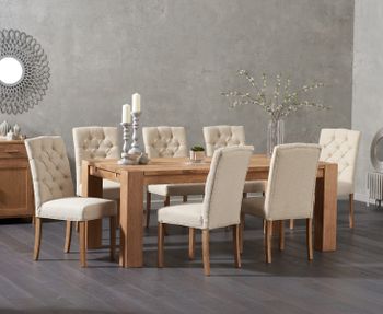 Madrid 200cm Solid Oak Dining Table with Claudia Chairs