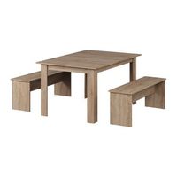set de mesa de comedor sentio 1376 x 928 cm con 2 bancos vicco