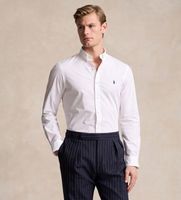 polo ralph lauren para hombre 710928254002 camisa elastica de popelina slim fit blanco xxl casual algodon manga larga
