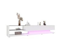 mueble tv 170cm de panel de particulas con 2 cajones y luz ledblanco
