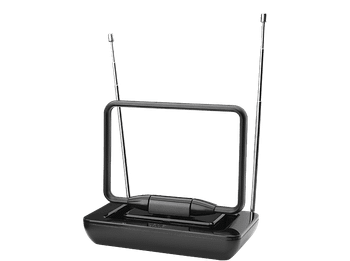 Antena TV - One For All SV9125, Para interior, DVB-T/ DVB-T2, Compatible con HD, 75 Ω, Negro