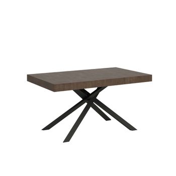 Mesa extensible 90x160/420 cm efecto madera, nogal
