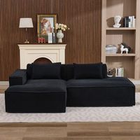 sofa compacto de 235 cm 2 plazas negro de poliester con cojines