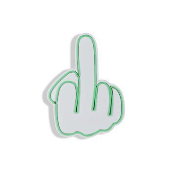 Iluminación Led Decorativa De Plástico Middle Finger Verde 27x37x2 Cm