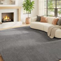 homcom alfombra salon 120x160 cm lavable en lavadora pelo largo estilo moderno tapete para sala de estar dormitorio gris claro