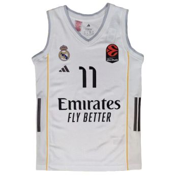 Camiseta Mario Hezonja Real Madrid Baloncesto Primera Equipación Adidas 2025-26 blanca