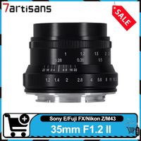 7artisans objetivo de camara aps-c de 35 mm con apertura f12 y enfoque manual para las camaras sony a7iii a6000 fuji x-t5 x-t30 nikon z50 z5 y con montura m43
