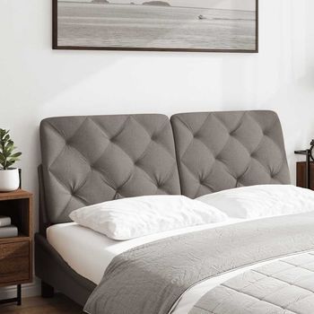 Cabecero De Cama Acolchado Tela Gris Taupé 120 Cm