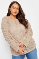 limited collection jersey de punto beige con calados mujer curvy y tallas grandes limited collection