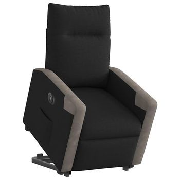 Sillón Eléctrico Reclinable Elevable De Tela Negro Cfw884453